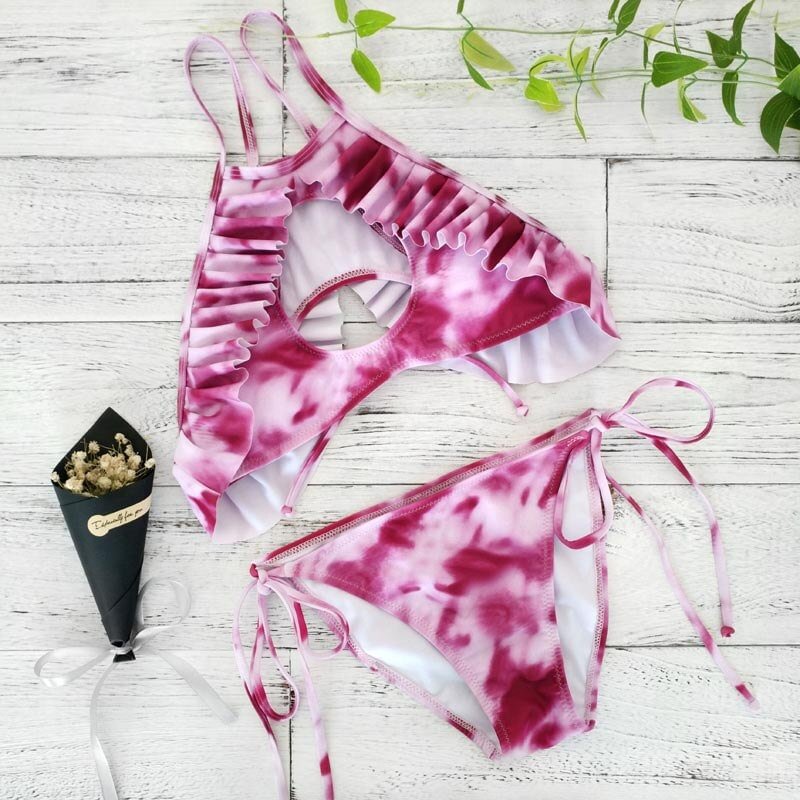 2021 Summer Push Up Bikinis  Swim Set Women Two-Piece Beachwear  Striped Bodysuit Split Female Swimwear Bathingsuit