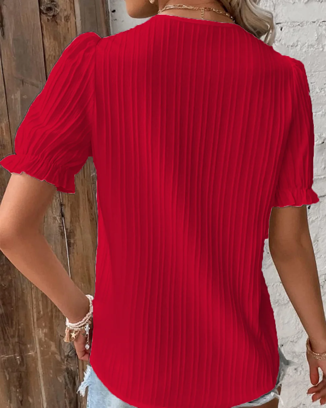 Nigikala Nigikala Summer New Holiday Fashion Hollow Short-Sleeved Women's Shirt