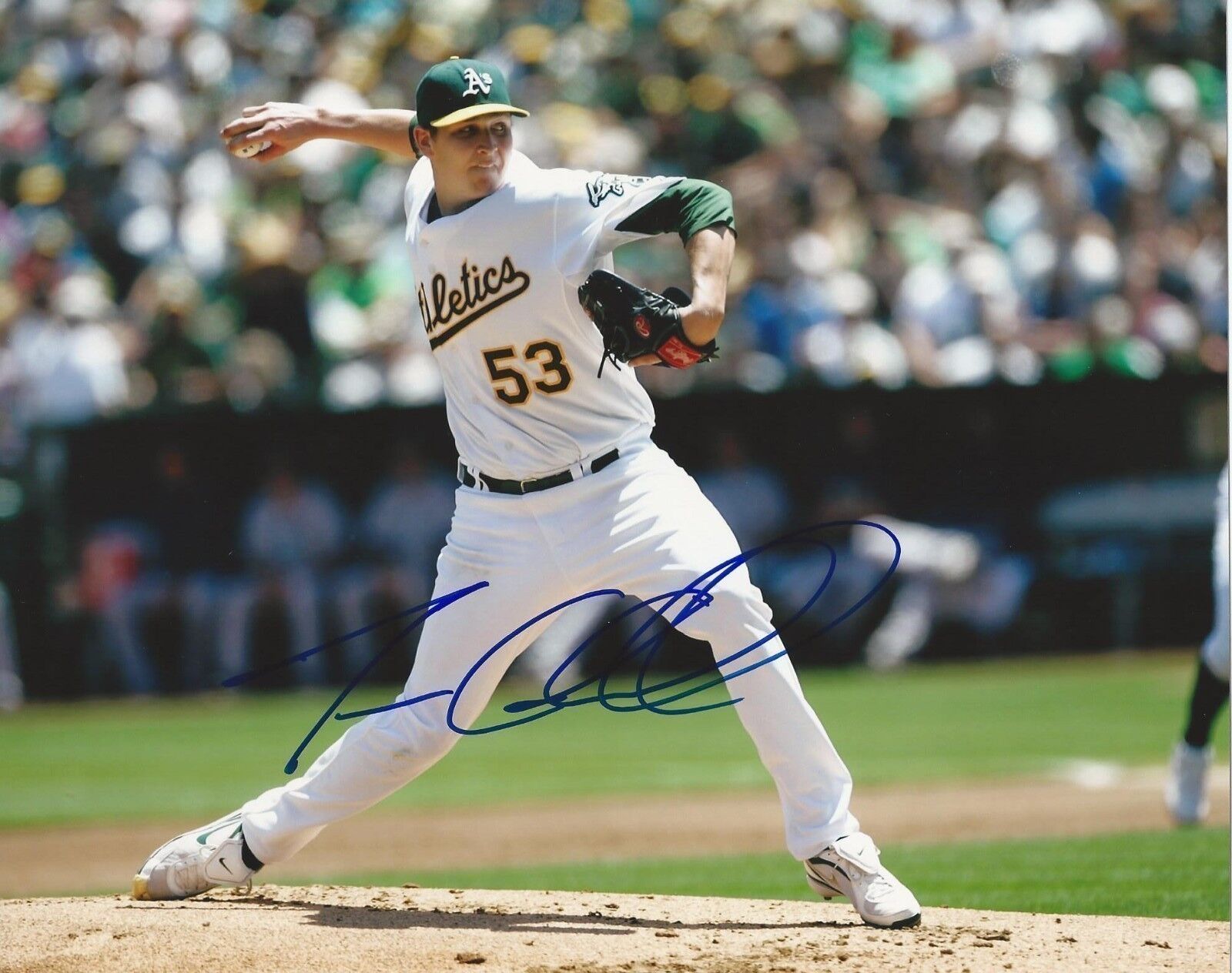 **GFA Oakland Athletics *TREVOR CAHILL* Signed 8x10 Photo Poster painting AD2 COA**