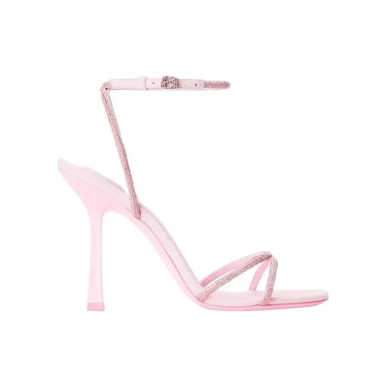 Breakj Breakj And Summer 2025 New Water Drill Letter High Heels Sexy Dew Fine Heel King With Sandals Women Shoes