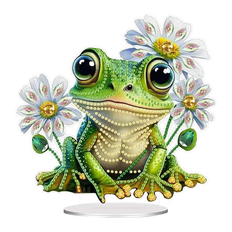 Acrylic Special Shaped Flower Frog 5D DIY Diamond Art Tabletop Decorations Kit gbfke