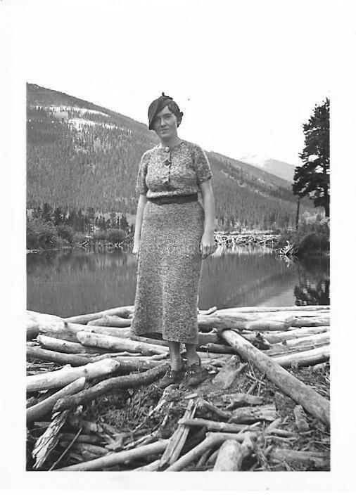 Driftwood Lady OUTDOORS WOMAN Vintage FOUND Photo Poster painting bw Original Portrait 07 23