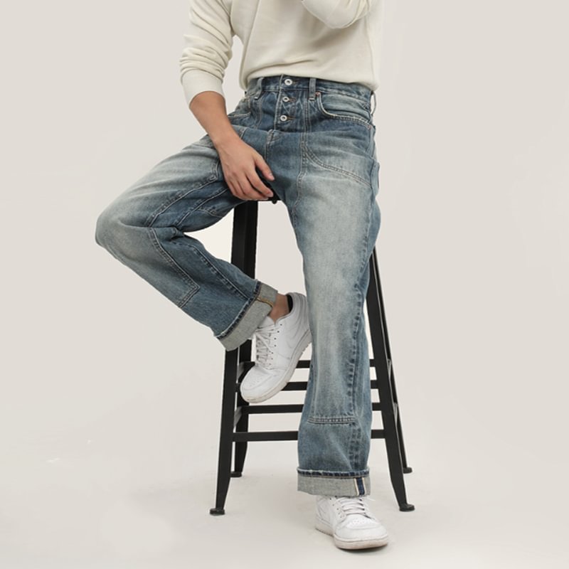 Heavyweight Undestined Black Cow Cow Denim Jeans