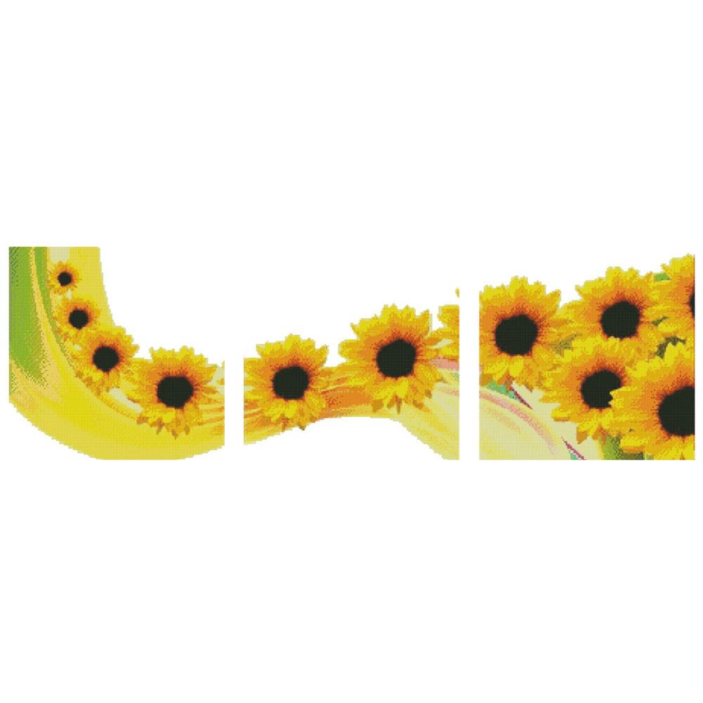 

3Pcs Flower - 14CT Stamped Cross Stitch - 103*33cm (Big Size), 501 Original