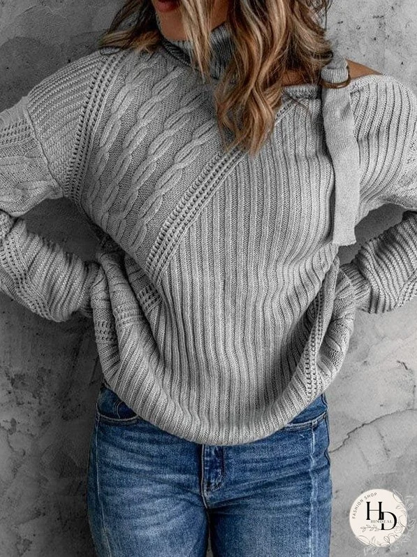 Unique Knit Sweater with Cutout Detail
