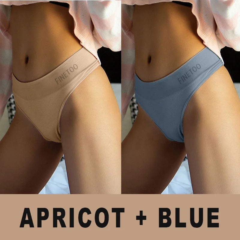 M-2XL Bodyshaper Panties Women Underwear 2PCS/Set Panties Female Lingerie Sexy G-string Underpants Solid Color Pantys Body Slim