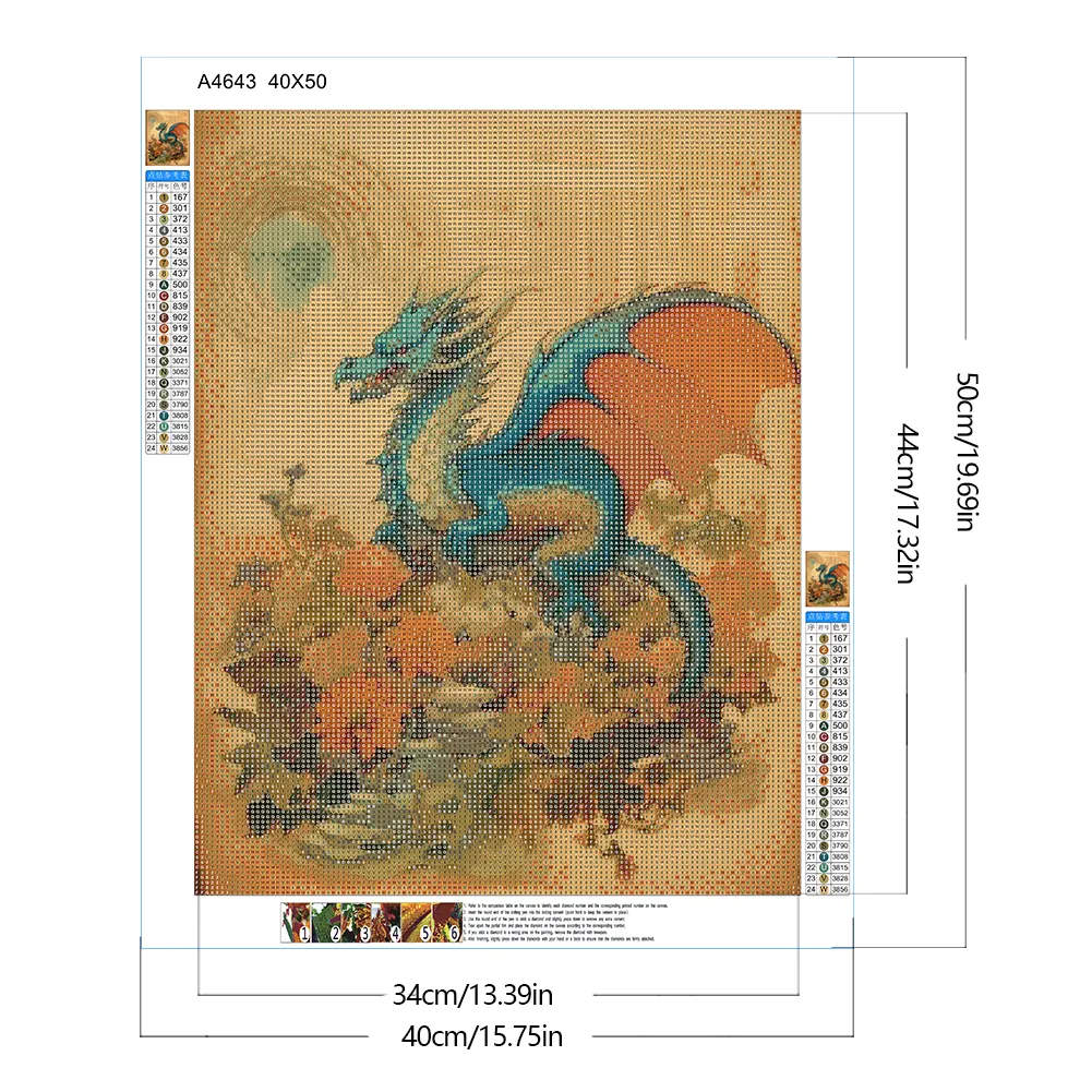 Full Round Diamond Painting 40*50cm - Qinglong