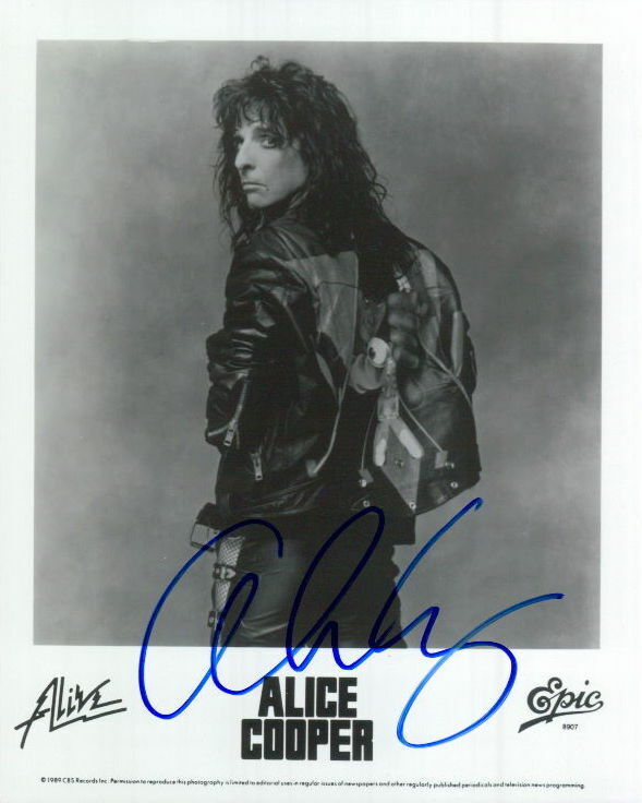 Alice Cooper signed 8x10 Photo Poster painting COA