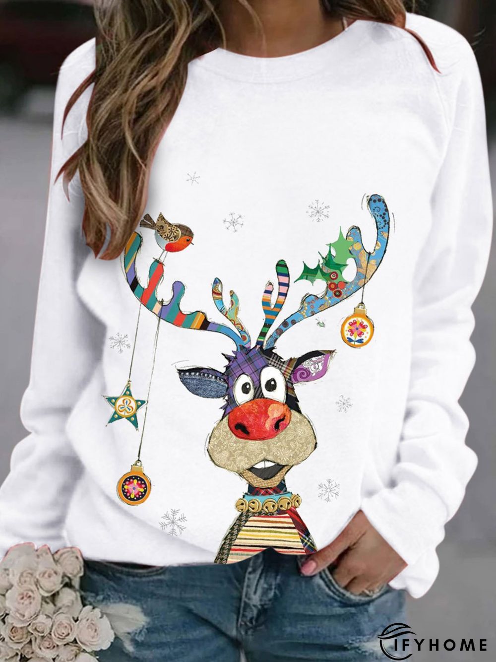 New Women Fashion Vintage Holiday Shift Casual Sweatshirt | IFYHOME