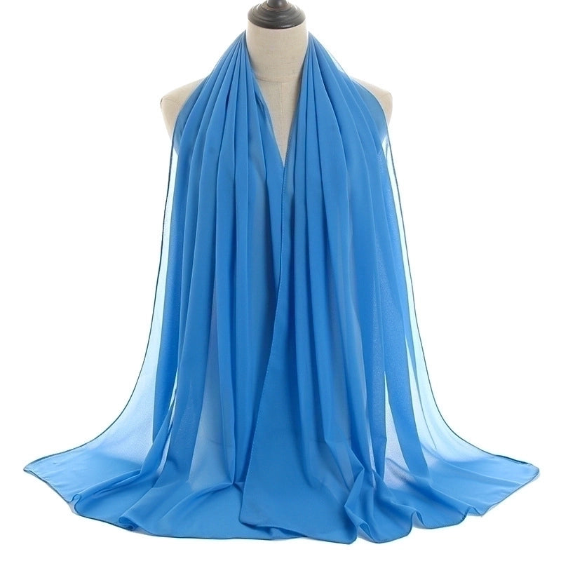 Women’s Minimalist Solid Color Chiffon Cotton Linen Scarves