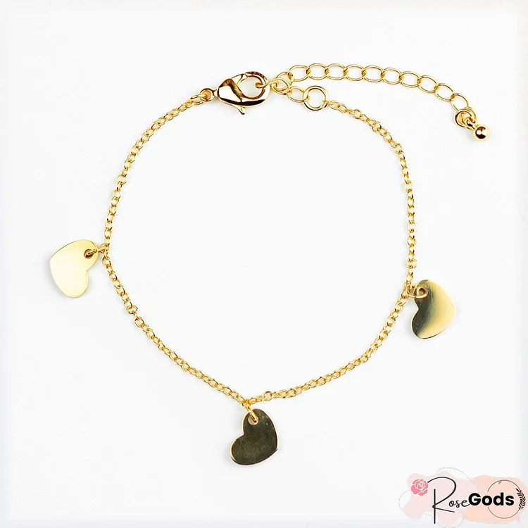Layering Bracelet - Hearts On A Chain