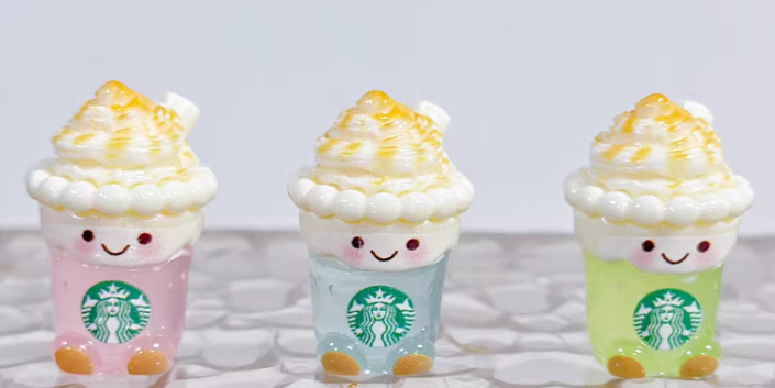 Mini JC Smiley Starbie Cream Cup DIY Charm
