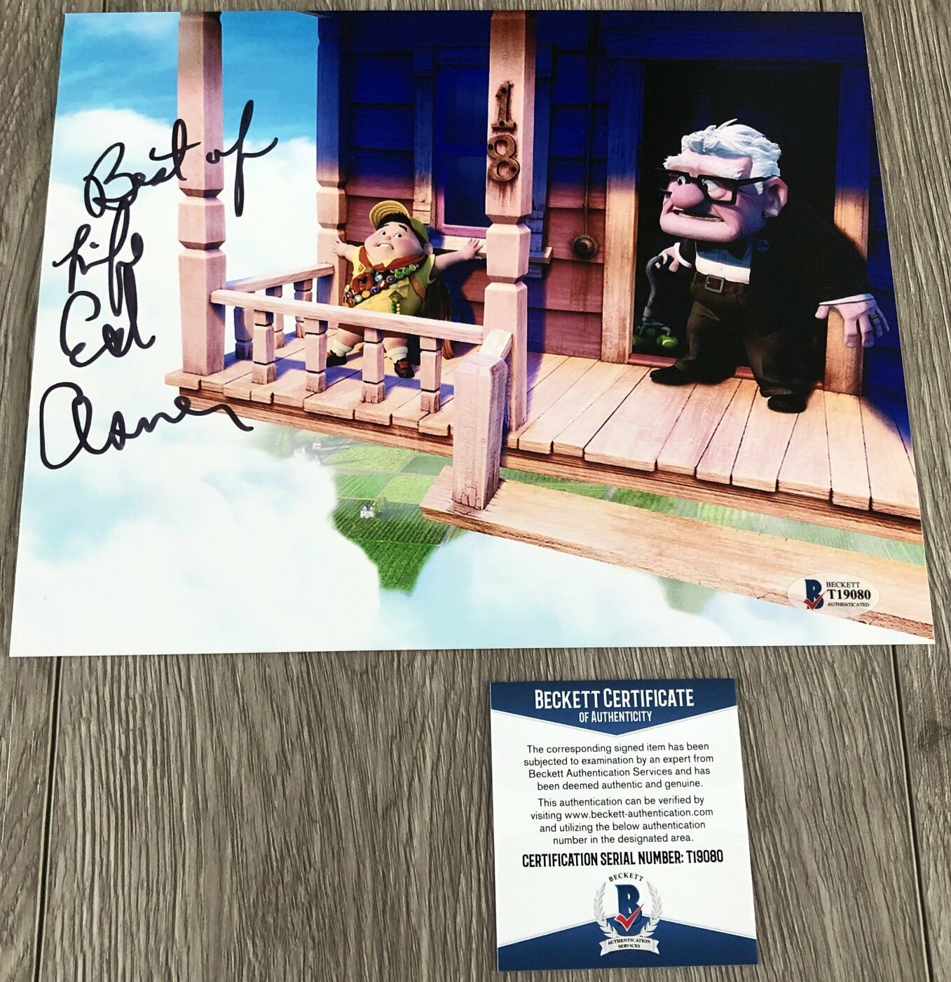 ED EDWARD ASNER SIGNED AUTOGRAPH UP 8x10 Photo Poster painting w/PROOF & BECKETT BAS COA