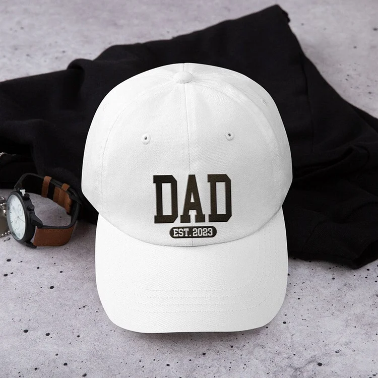 Customized Dad/Mom Est Vintage Cap, Dad/Mom Since Year Hat for Father/Mother, Daddy/Mommy Headwear