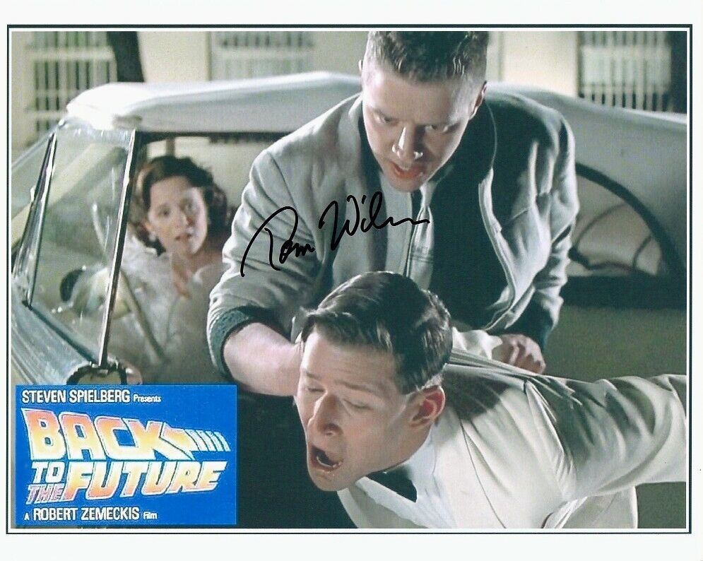 TOM WILSON signed BACK TO THE FUTURE 8x10 w/ coa CLOSEUP BULLYING CRISPIN GLOVER