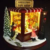 New Christmas Glowing Music Snow Scene House Window Home Christmas Ornaments Decorations