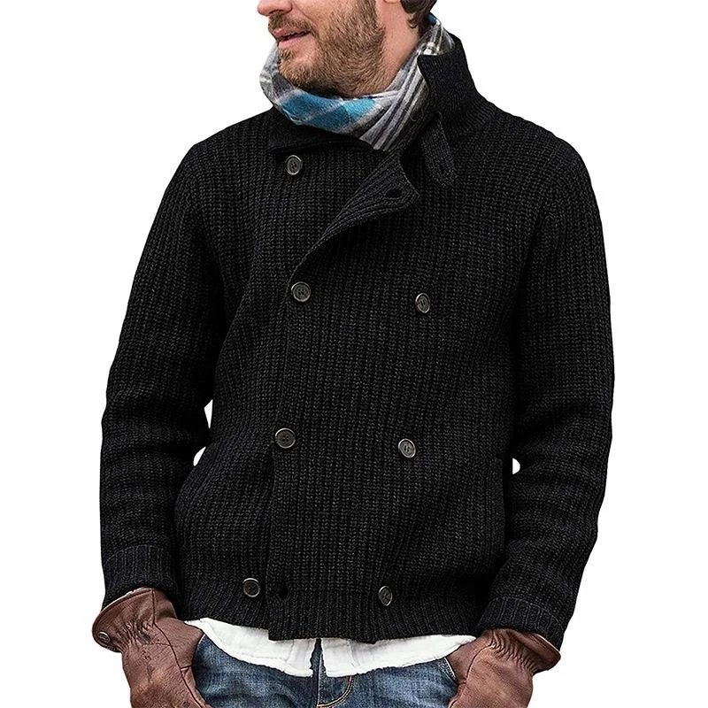 Men's Solid Color Button Knit Coat