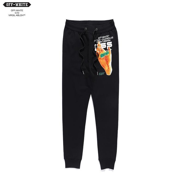Off White Winter Pants Autumn and Winter Off Palm 3D Direct Injection Printed Casual Trousers