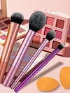Makeup Brushes Set Cheek Color Brush Soft 4 Brush & 2 Sponges Puff Makeup Tools