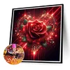 Rose rouge-peinture diamant rond-40*40cm