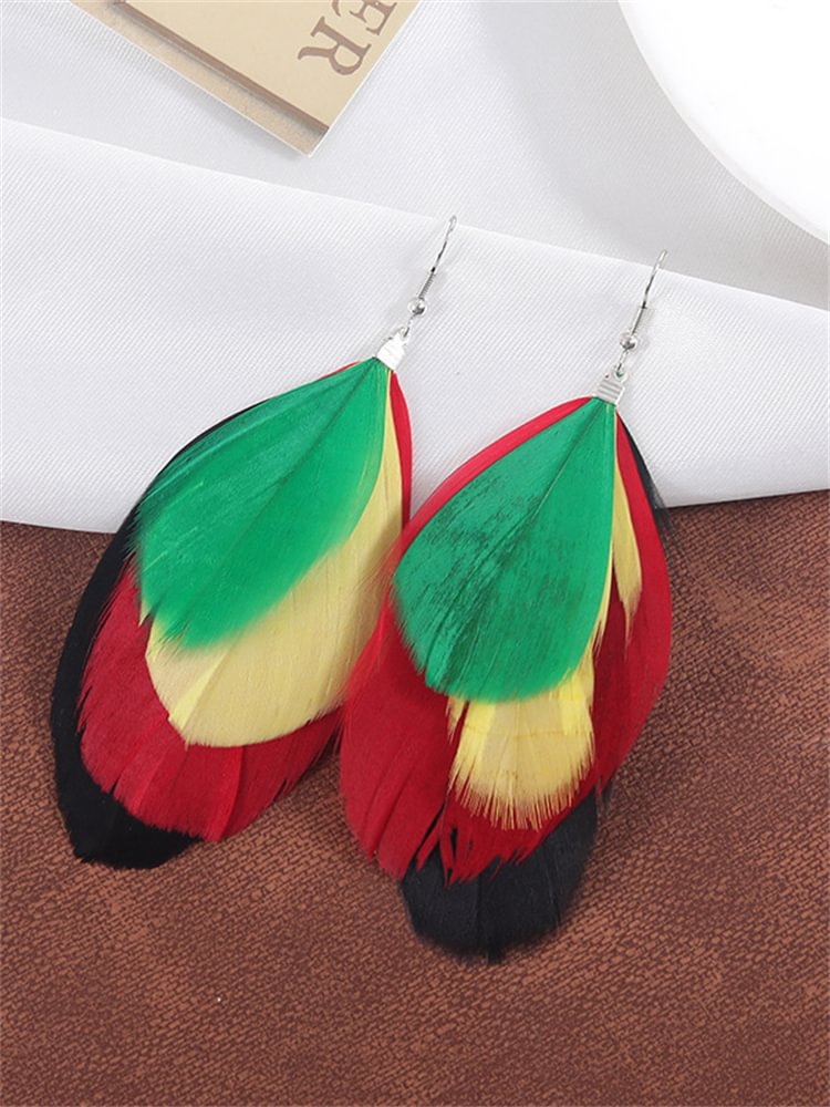 Black Pride Inspired Feathers Earrings