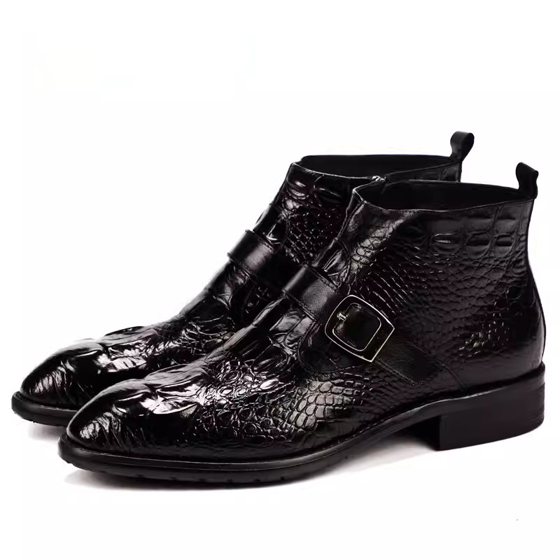Crocodile Print British Style Business Boots DANRRIO.COM DANRRIO
