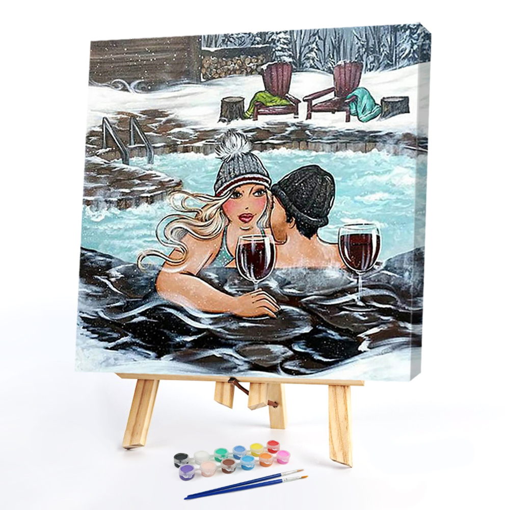 

40*40CM - Paint By Numbers - Pool Couple, 501 Original