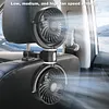 Dual Head Car Fan for Backseat 3 Speed Separate Control USB Air Circulation Fan 360 Degree Rotatable for Sedan SUV RV Truck Vehicle
