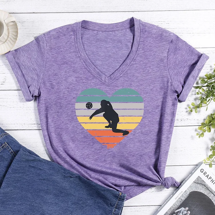 Love Volleyball V-neck T Shirt
