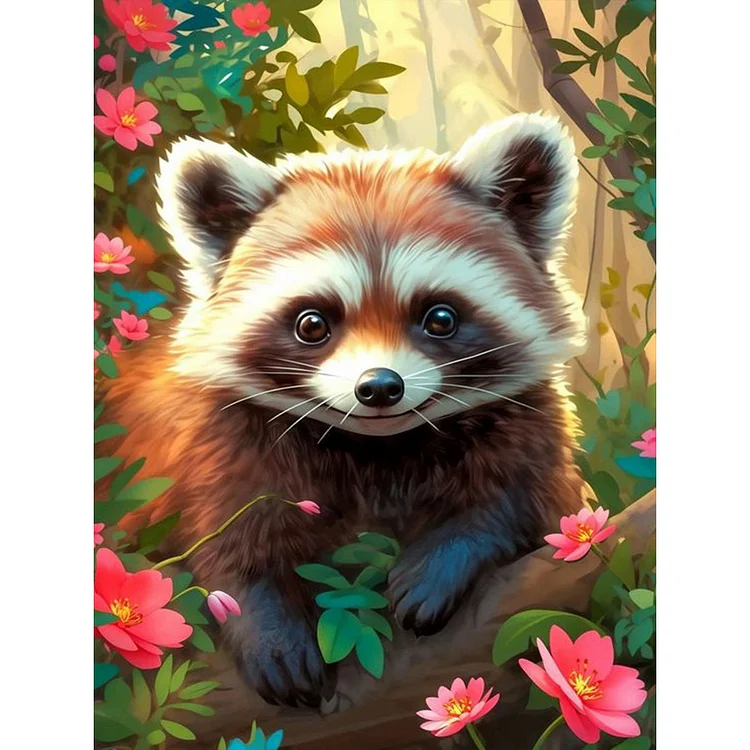 Raccoon 30*40CM (Canvas) Full Round Drill Diamond Painting gbfke