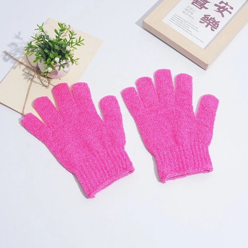 Minimalist Solid Color Nylon Bath Gloves