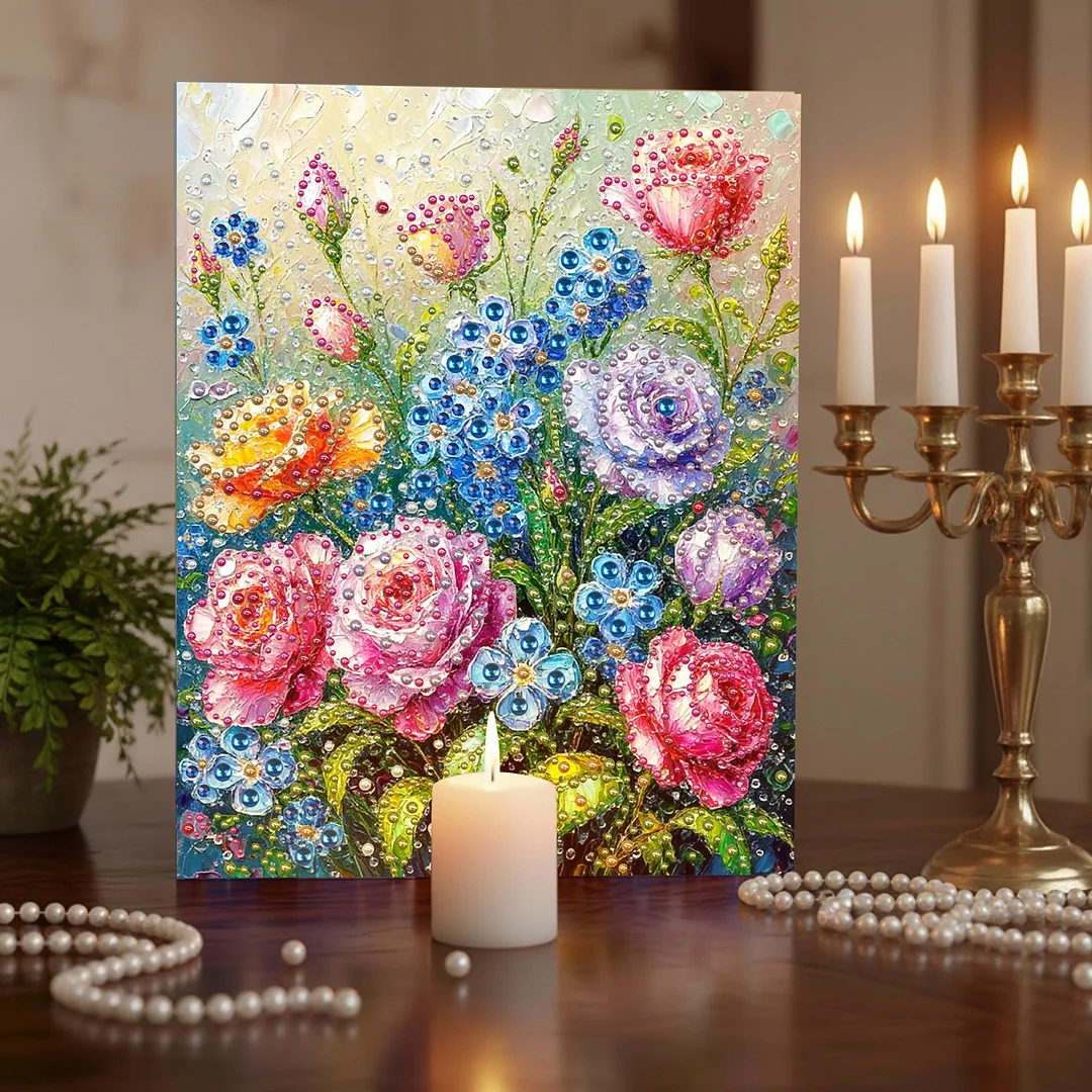 Garden - DIY Pearl Diamond Art Kit With Frame 40*50cm
