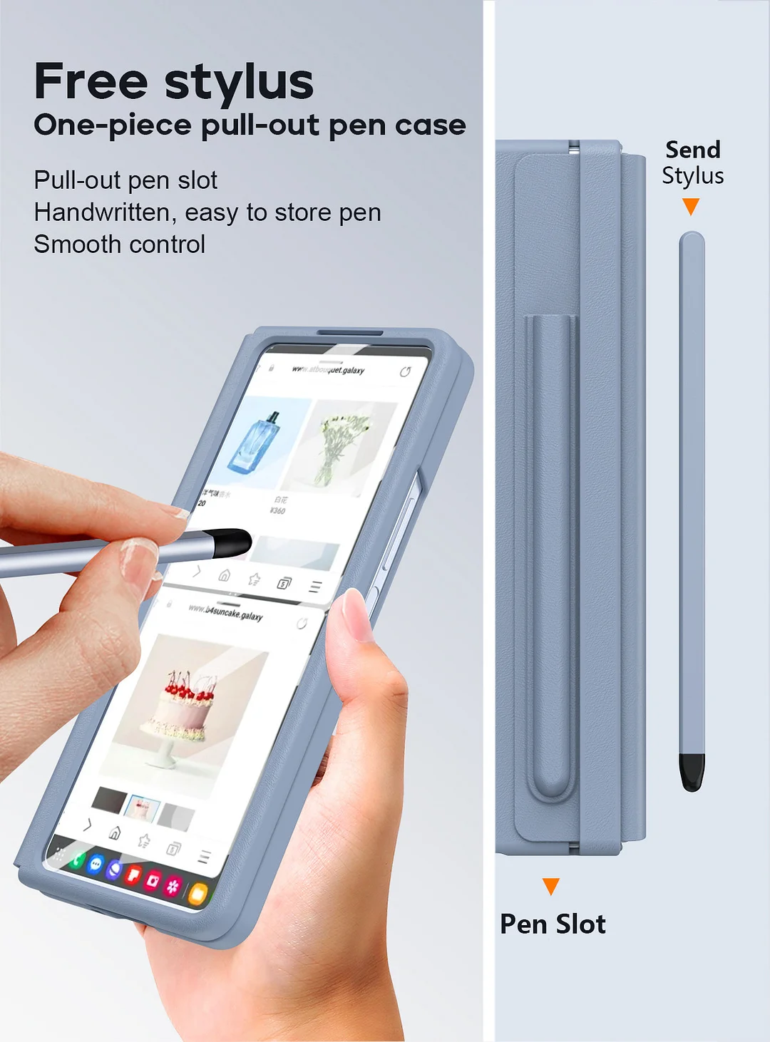 Suitable for Samsung Z Fold5/4 mobile phone case telescopic hinge pen slot with pen shell film folding screen anti-fall protective cover