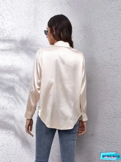 Button Up Collared Neck Long Sleeve Shirt