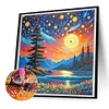 Diamond Painting-DIY Full Round Drill Lakeside Sunset
