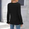 Gioiacombo&trade; Top in morbido pizzo a maniche lunghe lavorato a maglia da donna