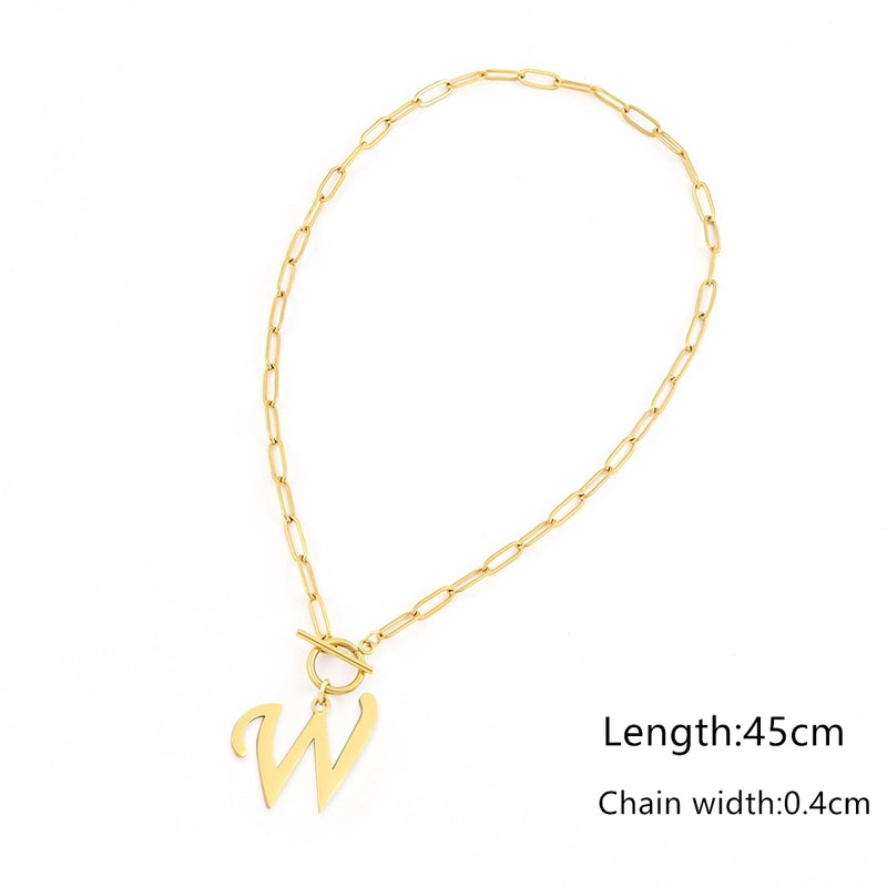 Elegant Minimalist Classic Style Letter 201 Stainless Steel 304 Stainless Steel Pendant Necklace