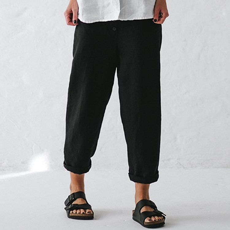 Casual solid color trousers-luchamp:luchamp