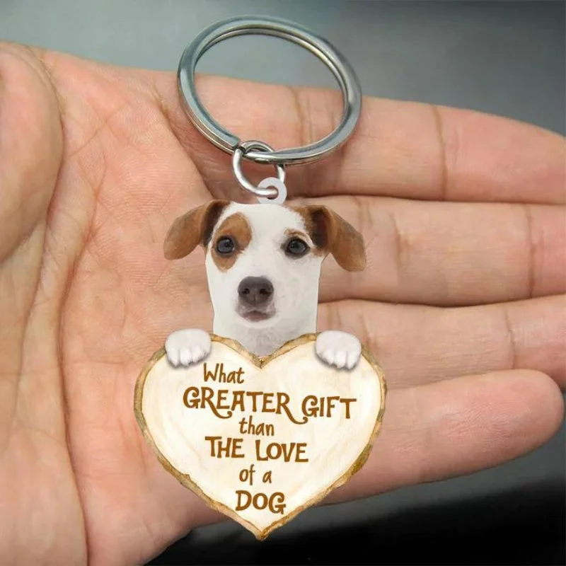VigorDaily Jack Russell Terrier What Greater Gift Than The Love Of A Dog Acrylic Keychain GG018