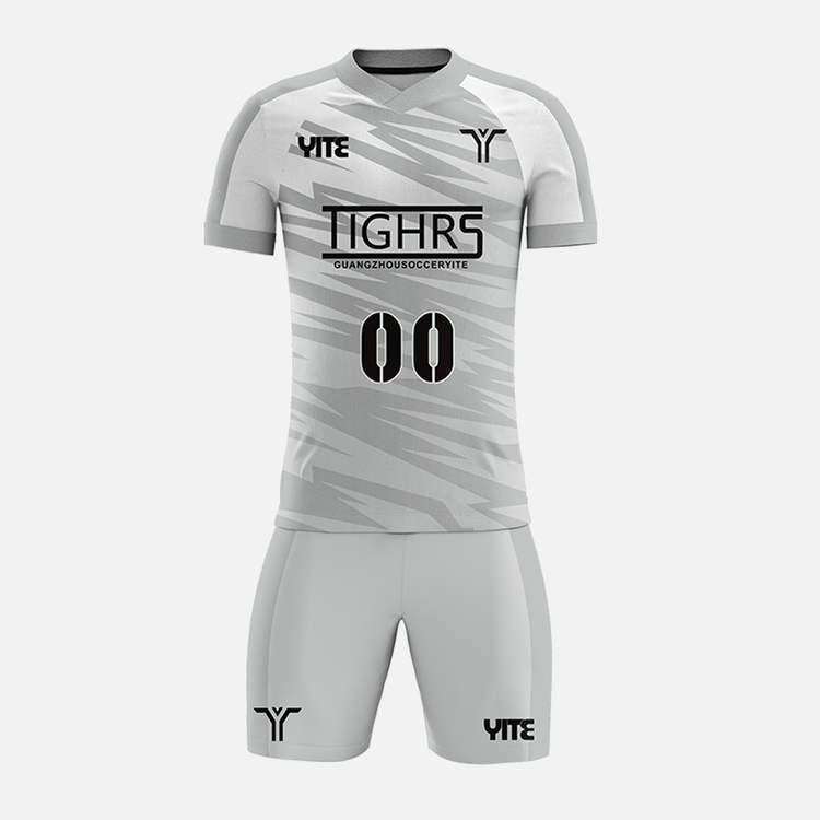 YITE | YTZQ182-Gray  And White  Soccer Uniforms
