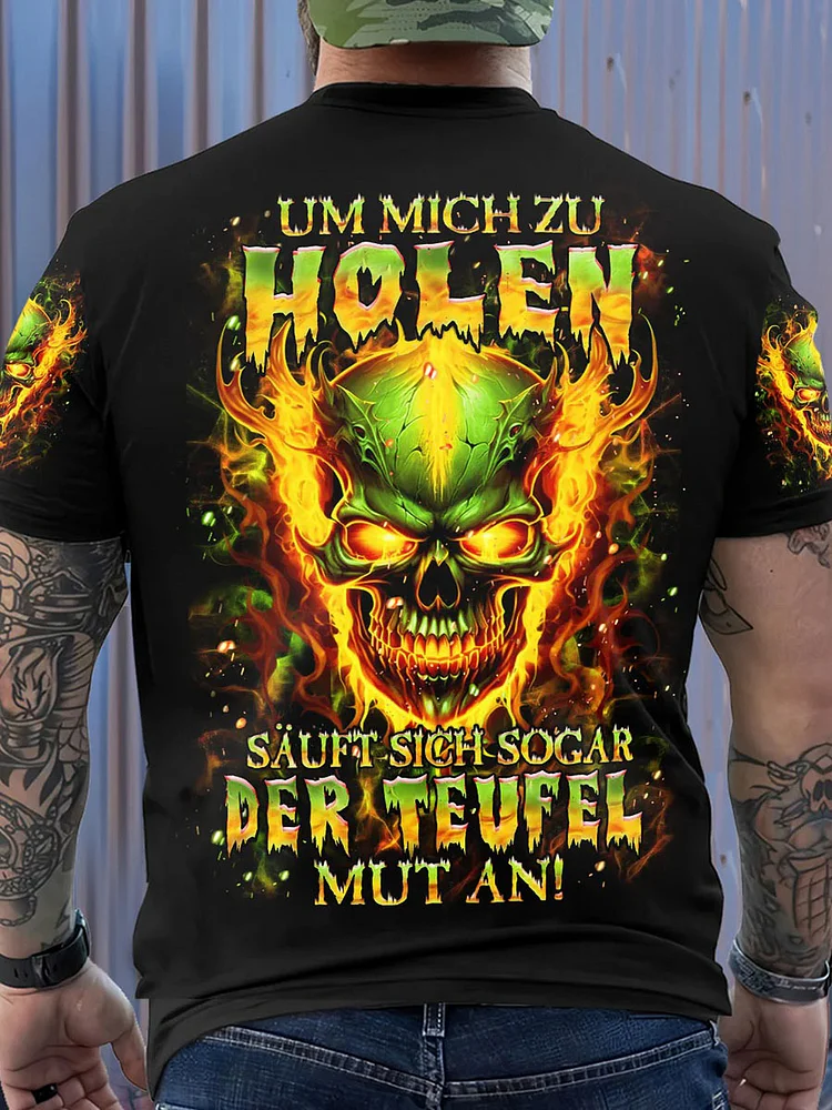 Herren UM MICH ZU HOLEN VOLL STÄNDIGER DRUCK Bedrucktes T-Shirt