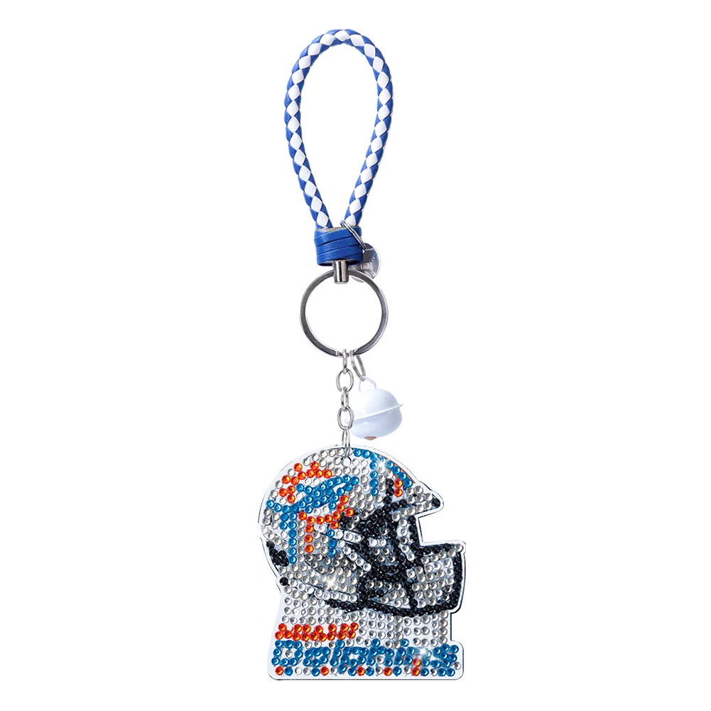 Miami Dolphins DIY Diamond Art Keychains Craft Rugby Team Badge Hanging Ornament(Double Sided)