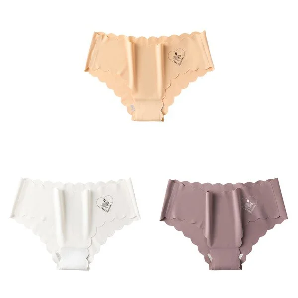 3pcs/lot Sexy Panties For Women Briefs Set Seamless Lingerie Solid Mid-Waist Cotton Panty Female Underpants Underwear Intimates