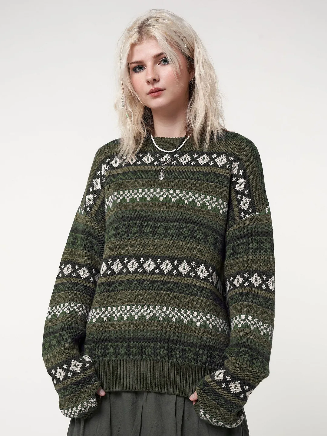 Churchf Churchf Autumn 2023 Loose Thin Casual Fashion Color Splicing Long-Sleeve Top Hair Knit Women