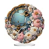 (US Local)Acrylic Special Shape Flower Honey Diamond Painting Art Clock Ornaments Kit