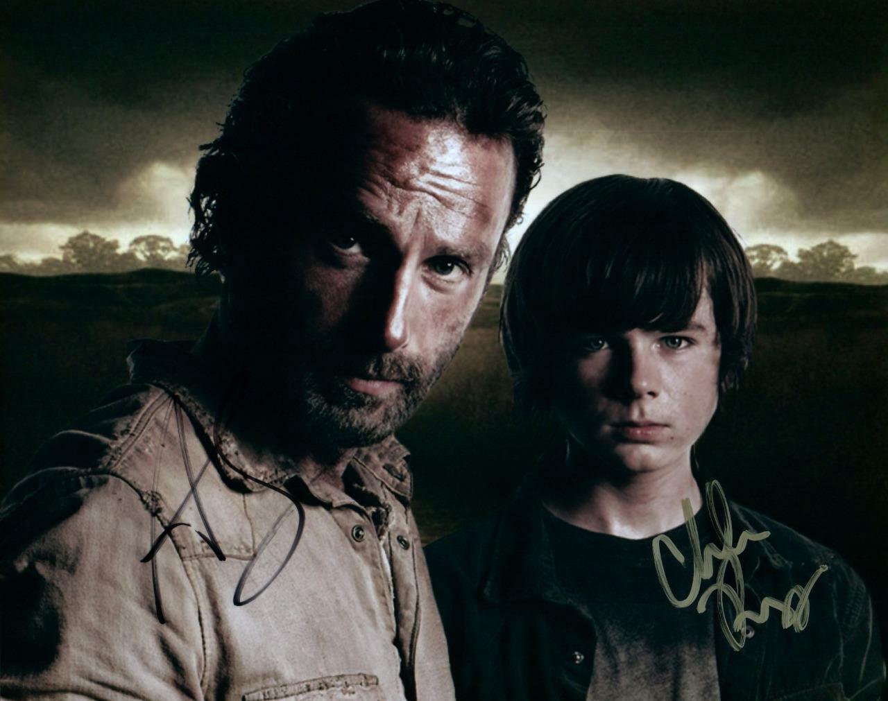 Chandler Riggs Andrew Lincoln autographed 8x10 signed Photo Poster painting Picture Pic and COA