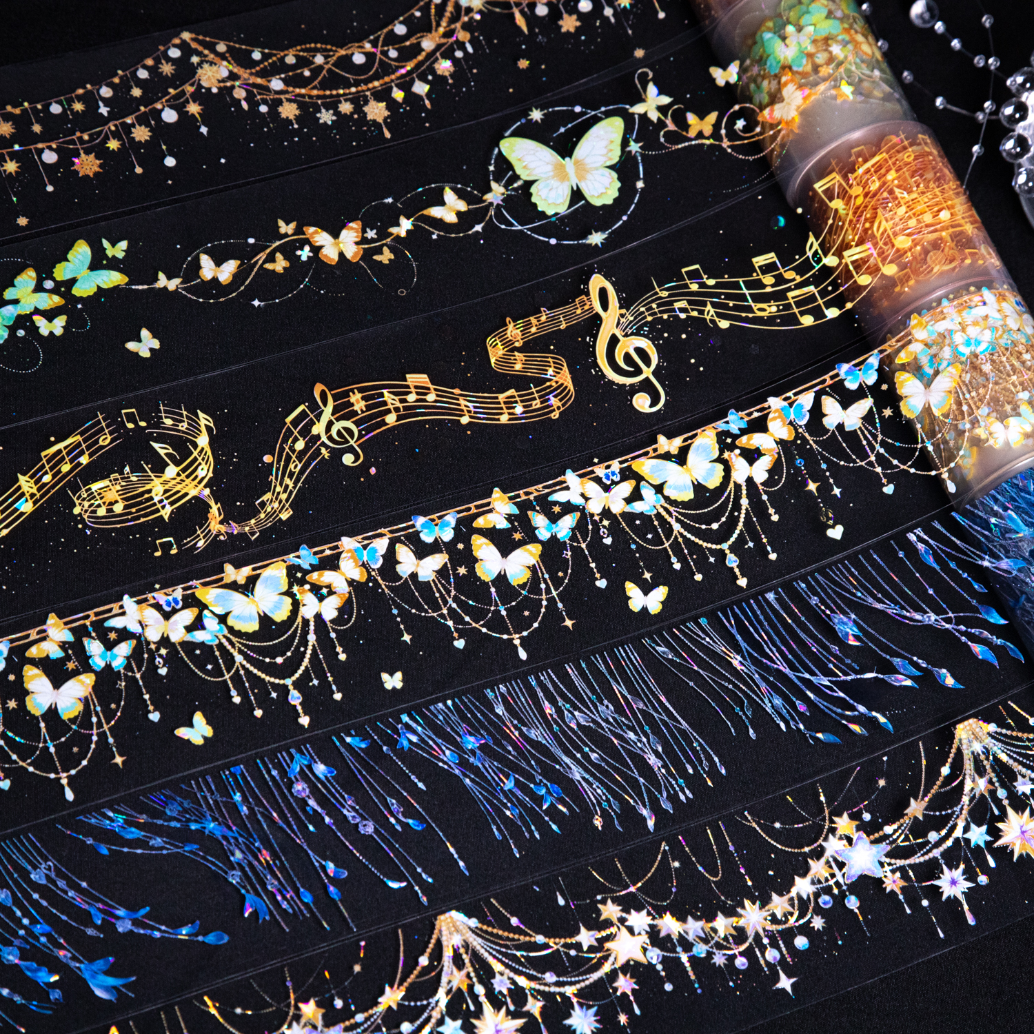 PET 테이프 - 스타라이트 펜던트 체인 시리즈 빈티지 나비 조명