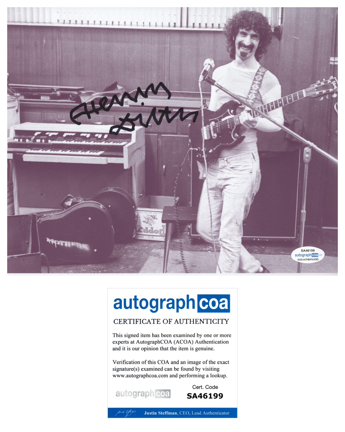 Henry Diltz Signed Autograph 8x10 Photo Poster painting Frank Zappa Rock Photo Poster paintinggrapher ACOA COA