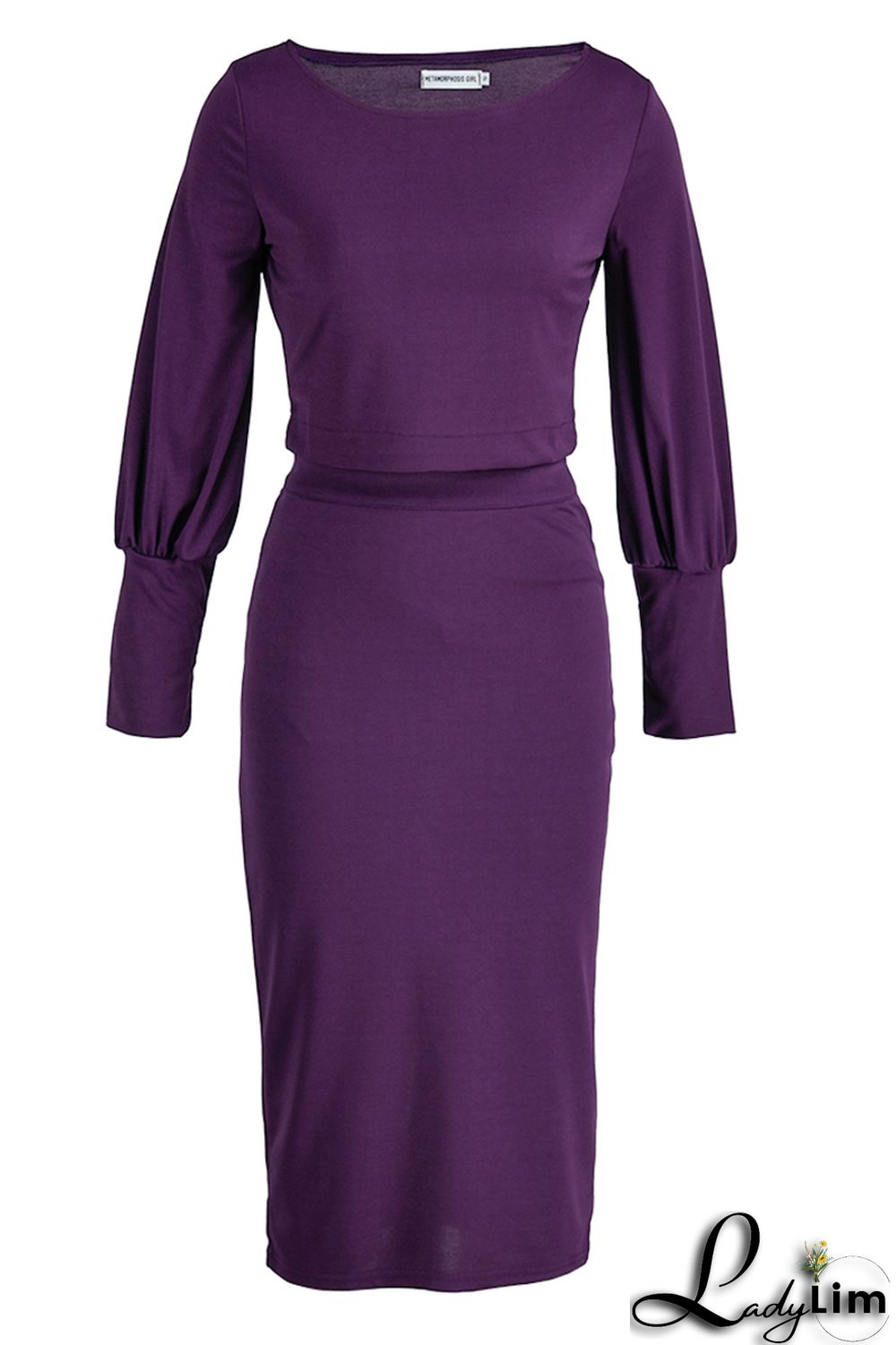 Brownness Fashion Casual Solid Basic Oblique Collar Long Sleeve Dresses