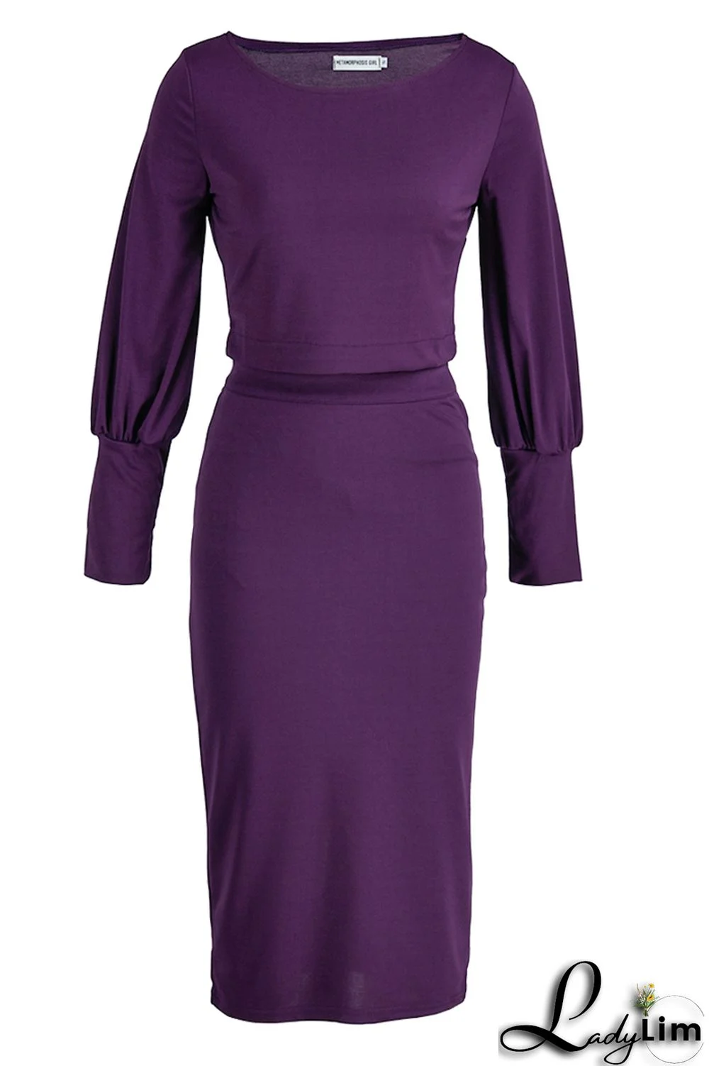 Brownness Fashion Casual Solid Basic Oblique Collar Long Sleeve Dresses